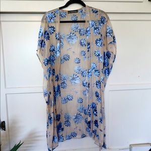 FL&L Blue Marina Kimono Cover Up